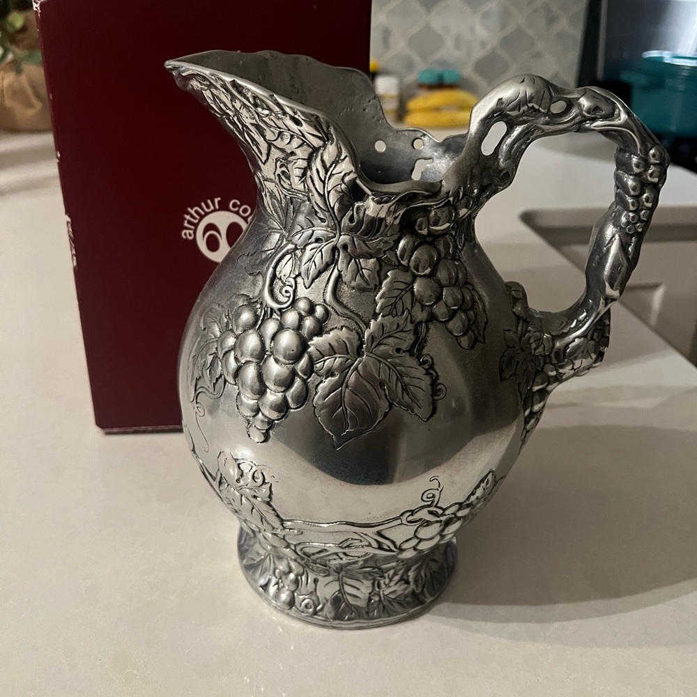 Arthur Court Silver Grapevine Pitcher